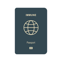 Concept of vaccine passport or immunity passport vector for people who are vaccinated or immune to COVID-19 coronavirus and can begin to travel and work again