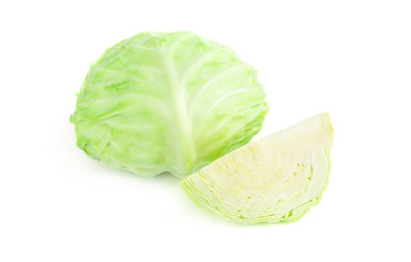 Fototapeta premium Green cabbage isolated on white background