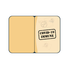 Concept of vaccine passport or immunity passport vector for people who have recovered from or are vaccinated against COVID-19 coronavirus and can begin to travel and work again