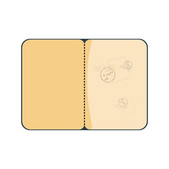 Passport vector icon with stamps open