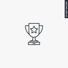 Winner trophy cup, linear style sign for mobile concept and web design