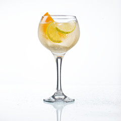 Glass of fresh cold white sangria