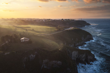 Ortiguera coast line from aerial view.