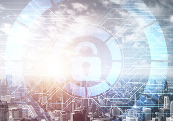 Cryptography and encryption algorithm concept