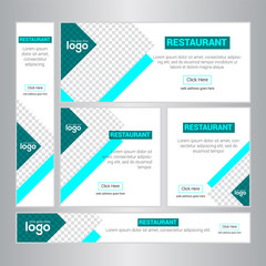 Fototapeta premium Web Banner set Design. Food & Restuaruant Concept Bannar set Design Template. 