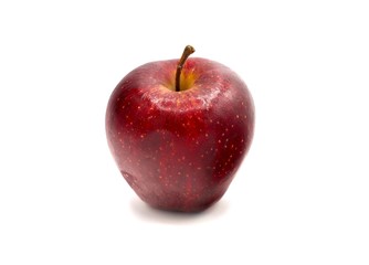 A close up of a red apple