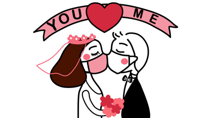 bride and groom love in covid-19