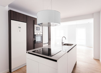 Interior of light modern kitchen