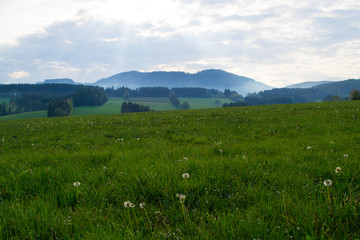 Fototapeta premium Austria, Alps mountains and landscape, hiking in the mountains.