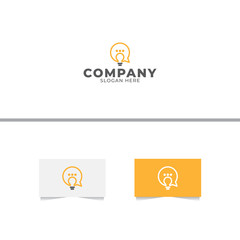 Idea Chat Lamp Logo Design Template
