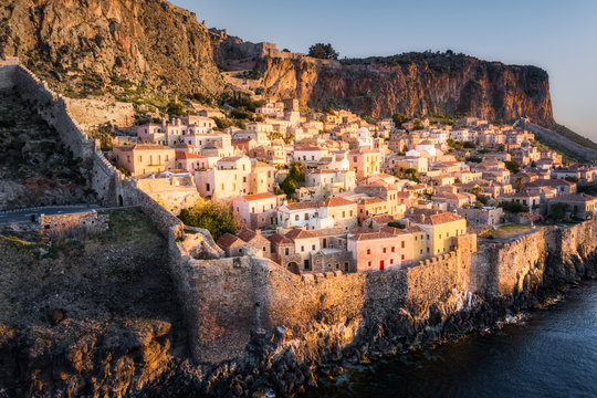 Aerial view of Monemvasia, Greece