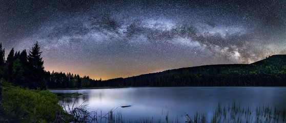 Scenic View Of Lake Against Sky At Night