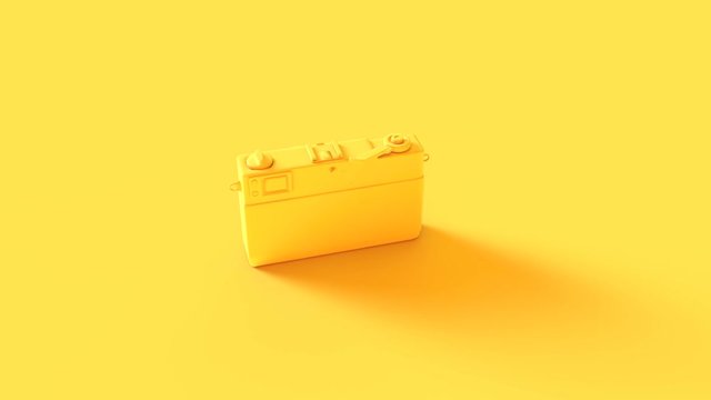 Yellow Vintage Camera 360 Turnaround 3d animation 3d illustration 3d render	