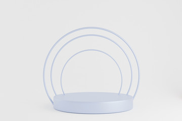 Cylinder podiums on white background. Abstract minimal scene with geometrical. Scene to show cosmetic products presentation. Mock up design empty space. Showcase, shopfront, display case