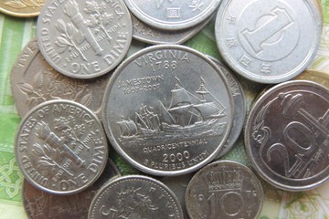 Coins Closeup Currency Metal