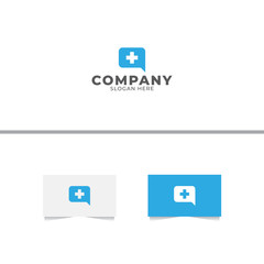 Medical Pillow Chat Logo Design Template