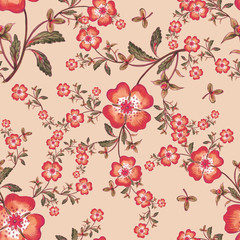 Seamless pattern of wild flowers