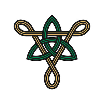 Celtic Trinity Knot With Triangle Knotwork Symbols