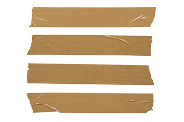 Adhesive tape or masking tape pieces isolated on white background. Object with clipping path