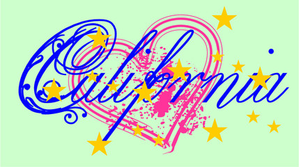 California love graphic design vector art