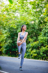 Women exercise happily for good health. Exercise concept