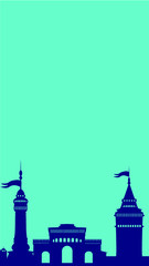 Fototapeta premium istanbul city print embroidery graphic design vector art