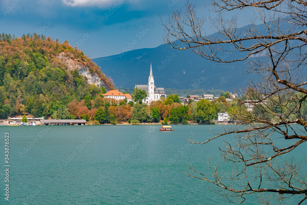 Sticker Panorama on Lake Bled in Slovenia