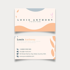 Beauty Beige and grey color abstract minimalist business card template