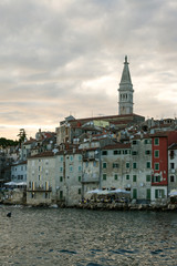 Fototapeta premium Rovinj, Croatia, 2011, July, Old town from the water