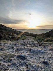 sunset on the mountains