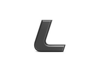 3d render isolated metallic letter l