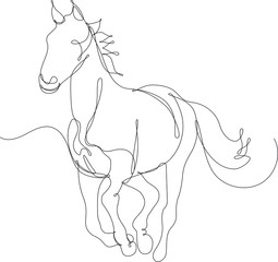 cavallo disegnato a singola linea continua © roberto