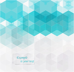 Vector Abstract geometric background. Blue hexagon shape