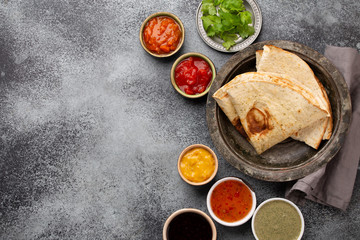 Indian chutneys and flatbread