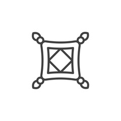 Throw pillow line icon. linear style sign for mobile concept and web design. Decorative cushion pillow outline vector icon. Symbol, logo illustration. Vector graphics