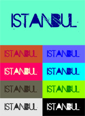 istanbul city print and embroidery graphic design vector art
