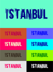 istanbul city print and embroidery graphic design vector art