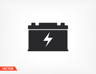 car battery icon. battery for car. EPS 10 vector flat design. the work is done for your use for your purposes and purposes.