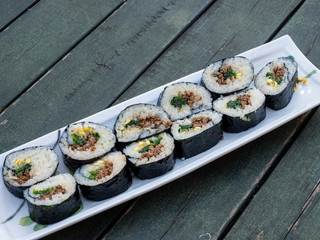 韓国料理　キンパの作り方