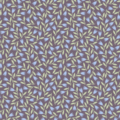 Seamless pattern with blue flowers