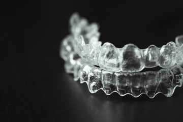 Transparent plastic dental retainer teeth alignment corrector