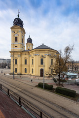Fototapeta na wymiar Reformed Great Church in Debrecen city, Hungary