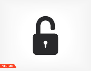 OPEN lock icon. Vector Eps 10 . Lorem Ipsum Flat Design padlock