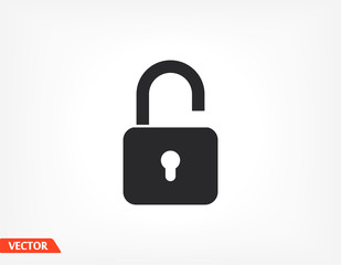 OPEN lock icon. Vector Eps 10 . Lorem Ipsum Flat Design padlock