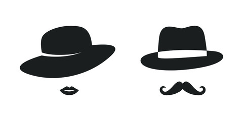 Lady and gentleman icon vector images