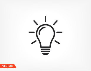 bulb icon Vector Eps 10 Lorem Ipsum Flat Design light lamp symbol