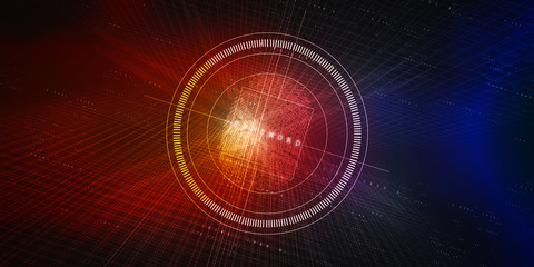 Fingerprint Scanning Technology Concept 2d Illustration