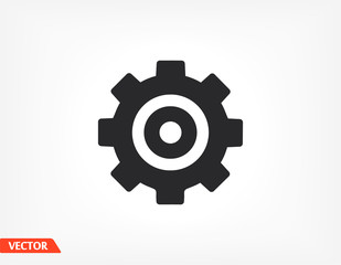Gear icon. gear half. Vector graphics display work style. clipped gear vector graphics. for your site 10 eps