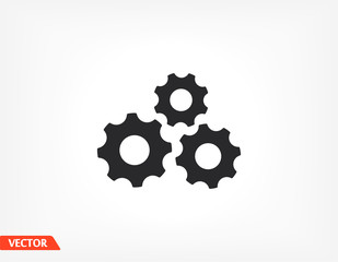 Gear icon. gear half. Vector graphics display work style. clipped gear vector graphics. for your site 10 eps