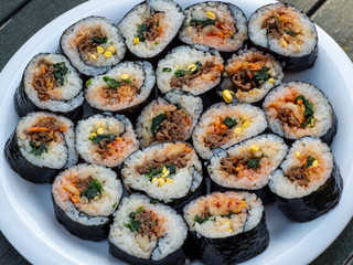韓国料理　キンパの作り方